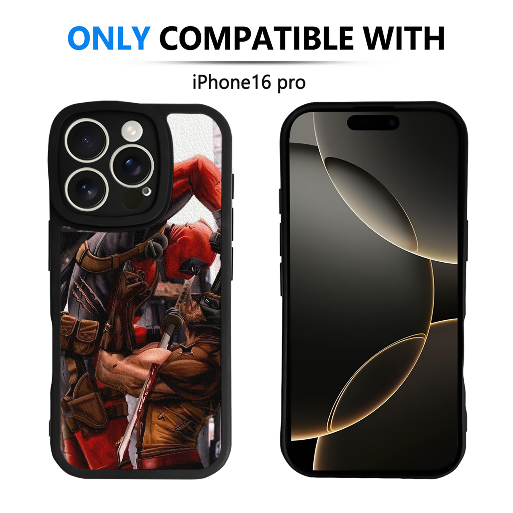 （画像用） Deadpool デッドプール 【iPhone 16シリーズ対応】シリコンスマホケース（レザー調） 材質：シリコン